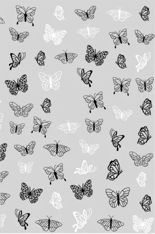 JUSTNAILS Stickers Butterfly WHITE